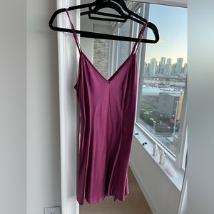 Romantic Vintage Magenta Satin Slip Dress by Sororite/ Victoria’s Secret